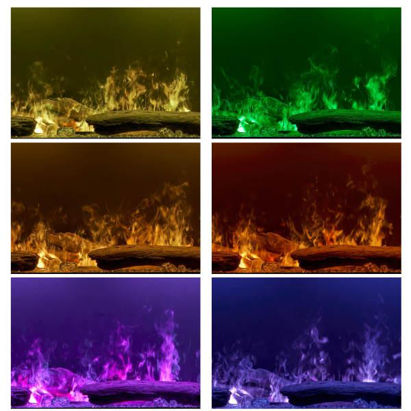 Opti-Myst 66" Linear Electric Fireplace OLF66-AM With Acrylic Ice and Driftwood Media