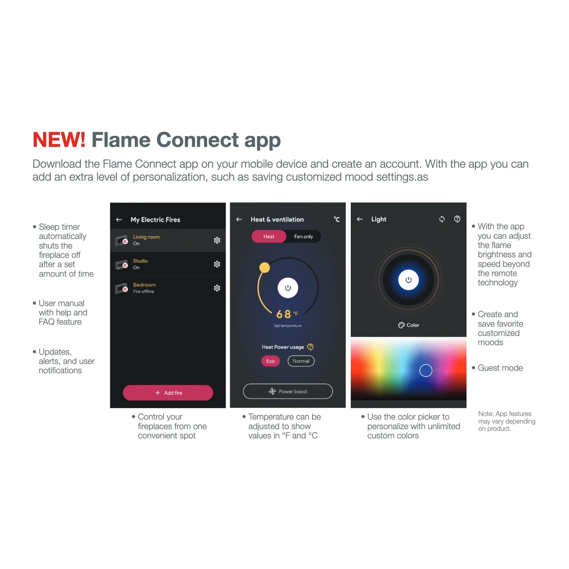 Opti-Myst 66" Linear Electric Fireplace OLF66-AM With Acrylic Ice and Driftwood Media