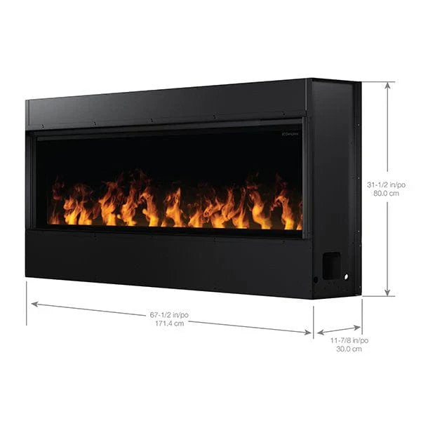 Opti-Myst 66" Linear Electric Fireplace OLF66-AM With Acrylic Ice and Driftwood Media