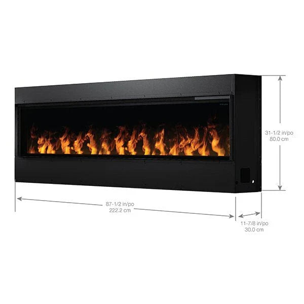 Opti-Myst 86" Linear Electric Fireplace OLF86-AM With Acrylic Ice and Driftwood Media