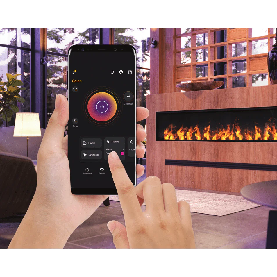Dimplex Opti-Myst 86" Linear Electric Fireplace OLF86-AM With Acrylic Ice and Driftwood Media