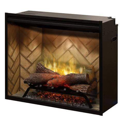 Revillusion Herringbone 30" Built-In Electric Firebox With Single Pane Glass & Plug Kit
