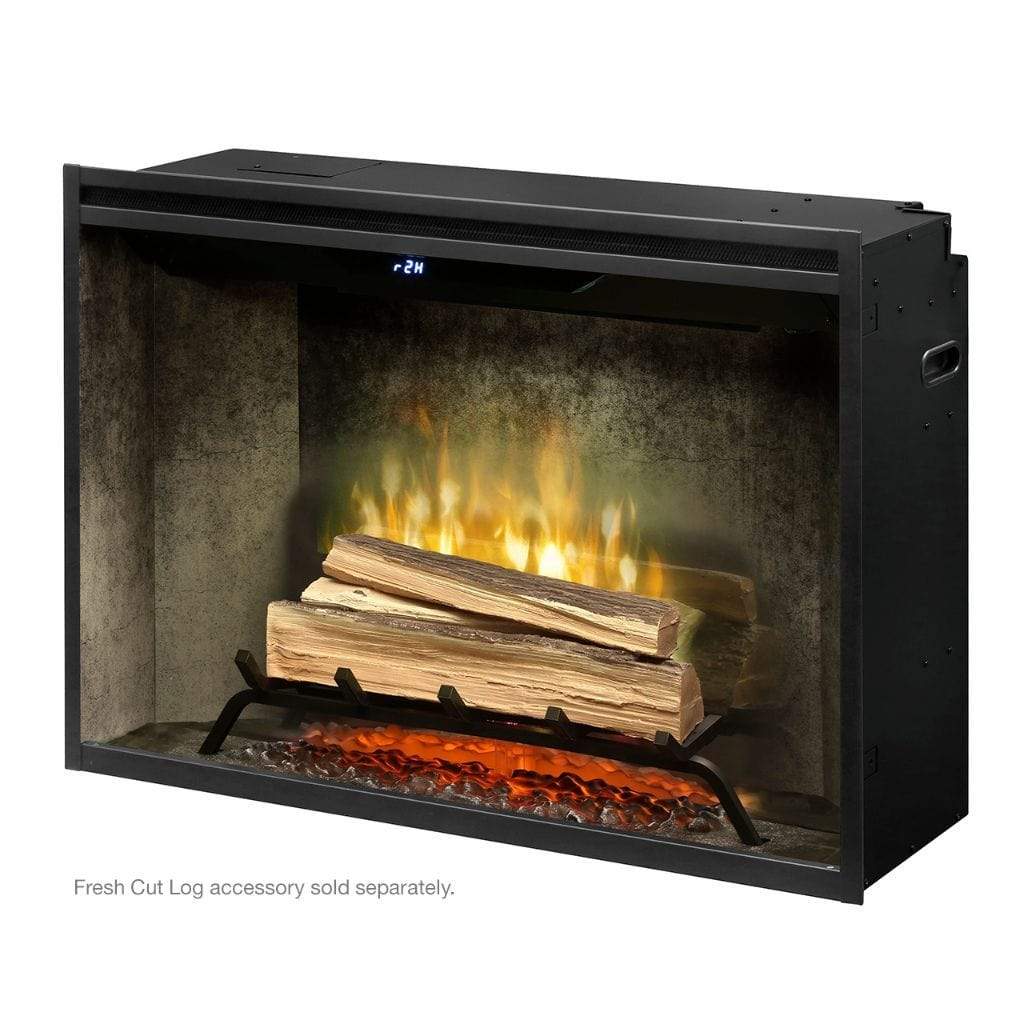 Dimplex Revillusion Weathered Concrete 36" Built-In Electric Firebox With Single Pane Glass & Plug Kit - 500002401 (RBF36WC-FG)