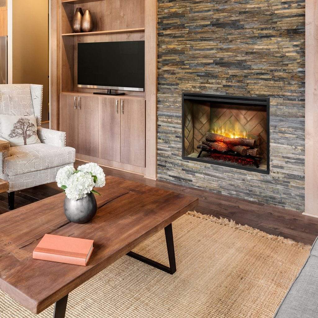 Dimplex Revillusion Weathered Concrete 36" Built-In Electric Firebox With Single Pane Glass & Plug Kit - 500002401 (RBF36WC-FG)