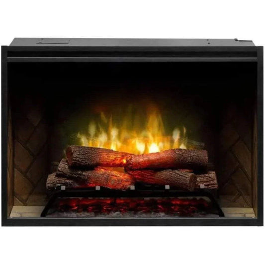 Revillusion Weathered Concrete 36" Built-In Electric Firebox With Single Pane Glass & Plug Kit