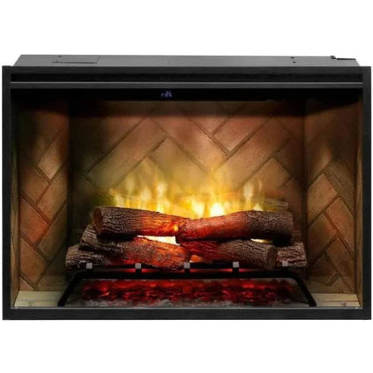 Revillusion Herringbone 36" Built-In Electric Firebox W/ Single Pane Glass & Plug Kit