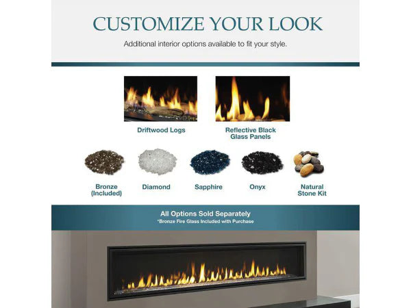 Majestic Echelon 72" Linear Contemporary Direct Vent Natural Gas Fireplace with IntelliFire Touch Ignition System