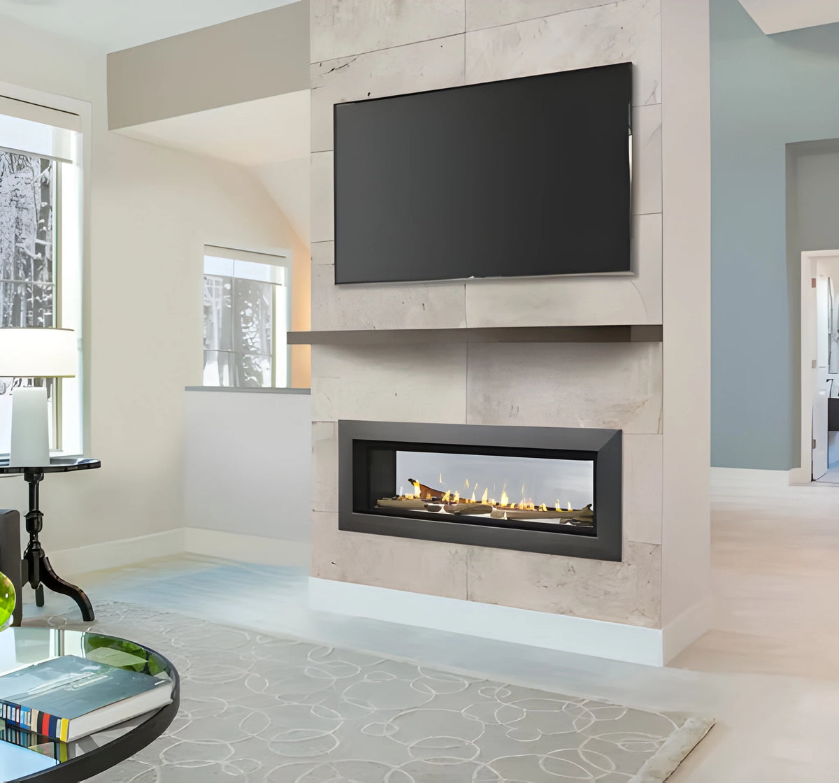 Majestic Echelon See-Through 36" Linear Contemporary Direct Vent Natural Gas Fireplace with IntelliFire Touch Ignition System