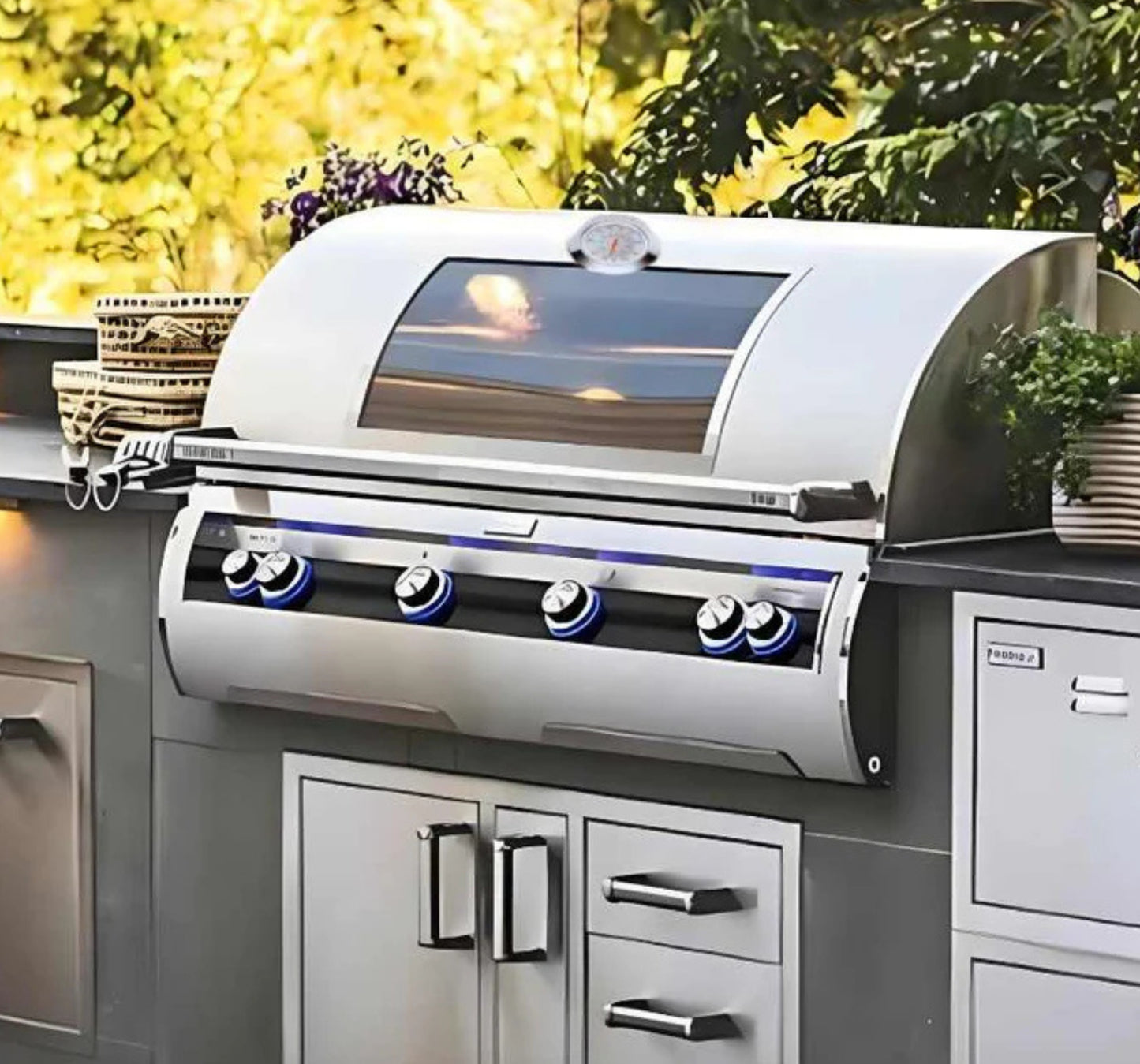 Fire Magic Echelon Diamond E1060i 52" Built-In Gas Grill With Rotisserie Kit, Analog Thermometer and Optional Magic View Window