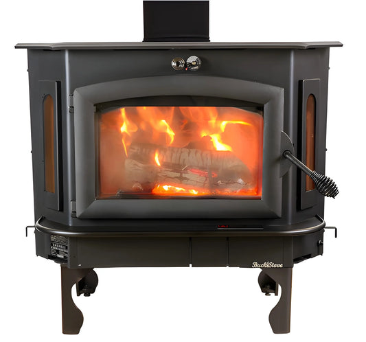 Buck Stove Model 91 Catalytic Wood Stove With Blower, Ash Tray & Black Door