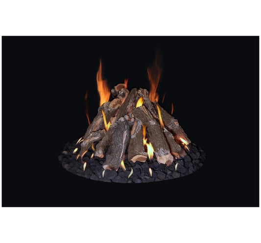 Grand Canyon 48 Inch Outdoor Firepit AZ Weathered Oak 48- 31 Pc Fire Pit Log Set