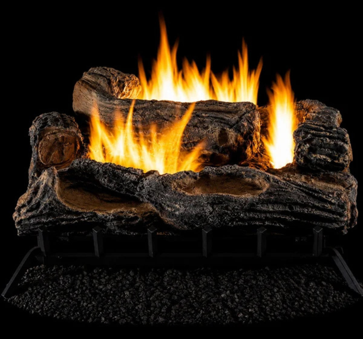 Superior Multi-Sided 27" Multi-Sided Millivolt Burner with Ceramic Fiber Log Set