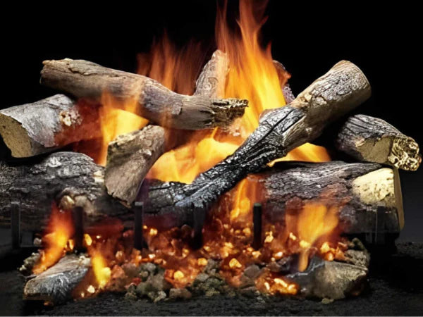 30" 3-Tier Fireside Grand Oak Vented Natural Gas Burner and Hearth Kit