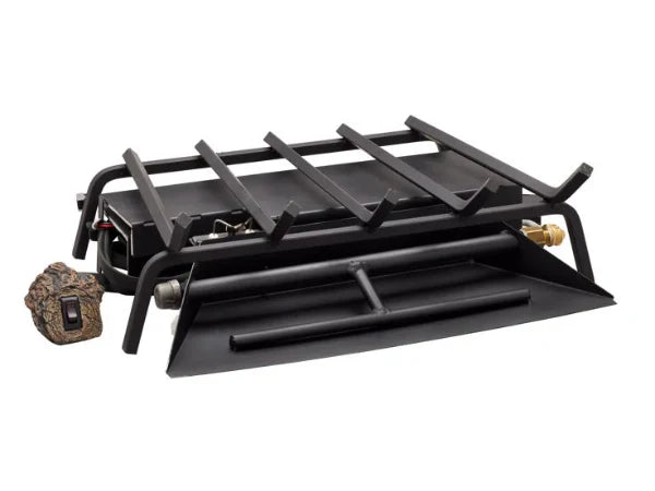 24" Safety Pilot Double Tube Vented Propane Gas Burner with Hi-Lo Remote Control