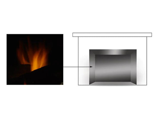 Reflective Black Contemporary Glass Liner Kit for Ruby 35" Gas Fireplace Insert
