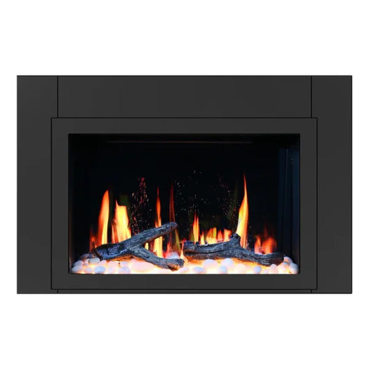 Litedeer Homes LiteStar 38" Smart Electric Fireplace Inserts With App Driftwood Log & River Rock