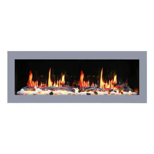 Litedeer Homes Gloria II 78" Silver Seamless Push-in Electric Fireplace