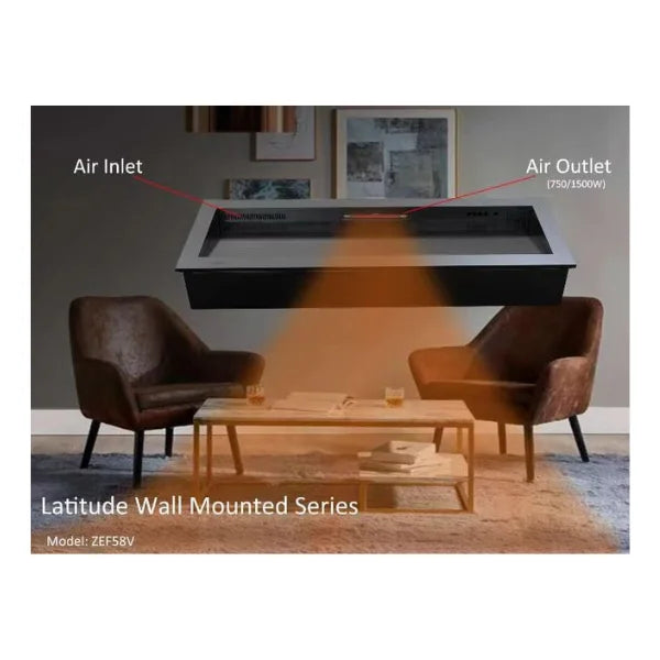 Litedeer Homes Gloria II 68" White Seamless Push-in Electric Fireplace With Reflective Fire Glass Reflective Fire Glass