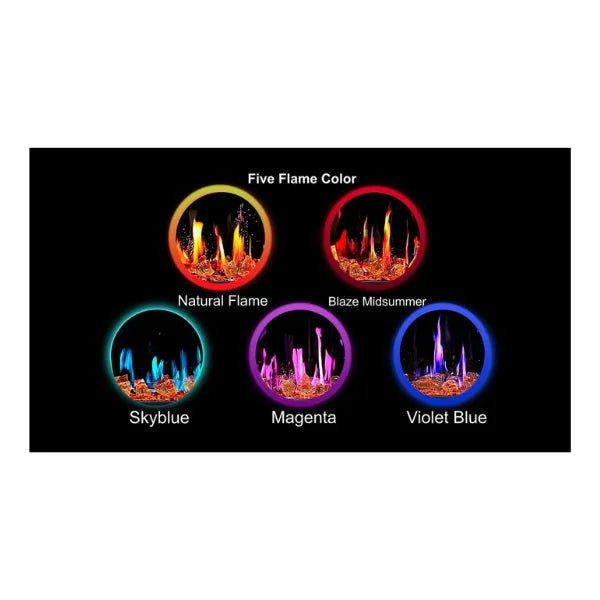 Litedeer Homes Gloria II 68" White Seamless Push-in Electric Fireplace With Reflective Fire Glass Reflective Fire Glass