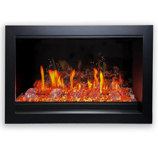 Litedeer Homes LiteStar 33" Crystal Pebble Smart Electric Fireplace Inserts-33-Crystal