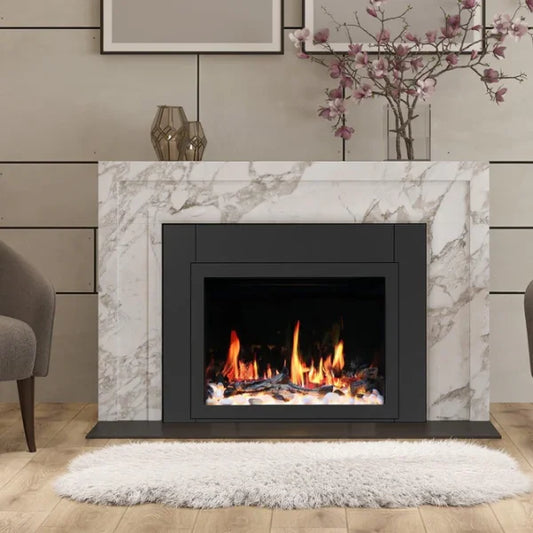 Litedeer Homes LiteStar 38" Crystal Pebble Smart Electric Fireplace Inserts With App Diamond-like Crystal