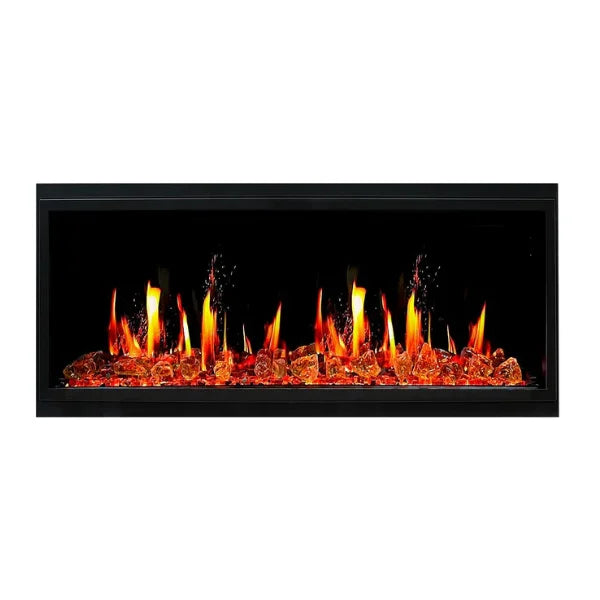 Litedeer Homes Latitude II 48" Seamless Push-in Electric Fireplace With Luster Copper Reflective Fire Glass