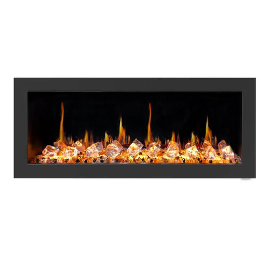 Litedeer Homes Latitude II 48" Seamless Push-in Electric Fireplace With Acrylic Crushed Ice Rocks