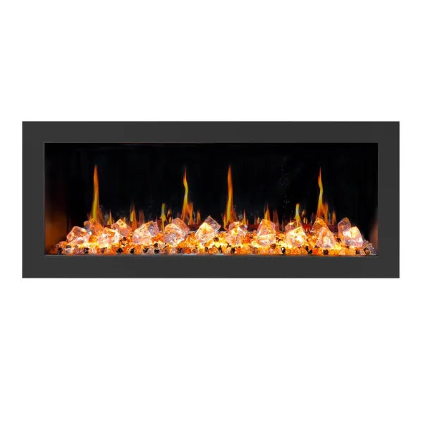 Litedeer Homes Latitude II 48" Seamless Push-in Electric Fireplace With Acrylic Crushed Ice Rocks