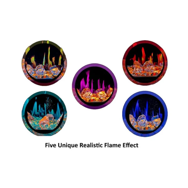 Litedeer Homes Latitude II 48" Seamless Push-in Electric Fireplace With Acrylic Crushed Ice Rocks