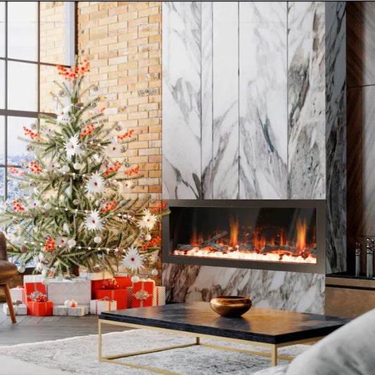 Litedeer 58" Latitude II Push-In Contemporary Smart Linear Vent-Free Built-In Electric Fireplace