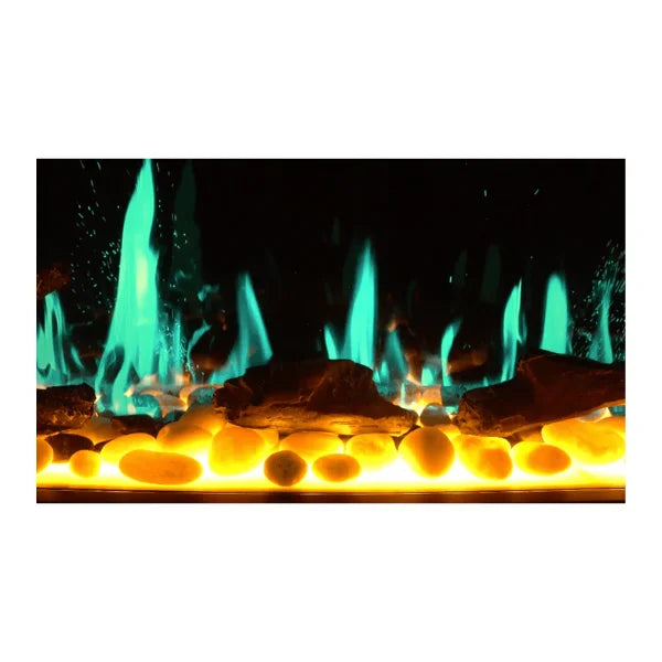 Litedeer Homes Gloria II 58" Silver Seamless Push-in Electric Fireplace