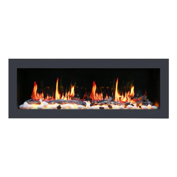 Litedeer Homes Gloria II 58" Silver Seamless Push-in Electric Fireplace