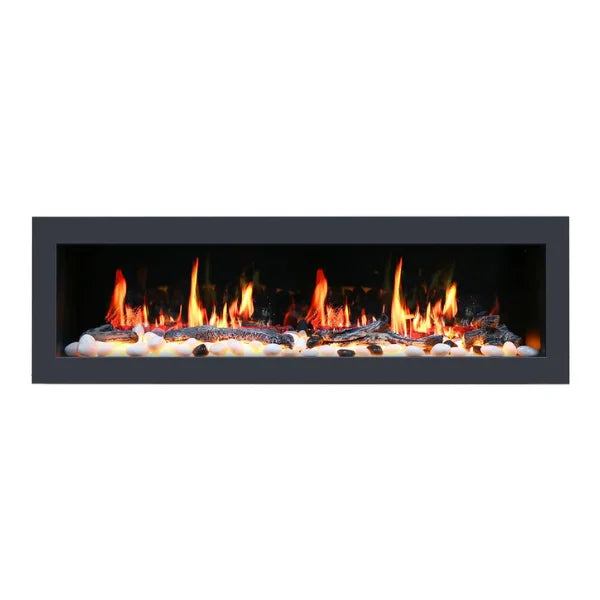 Litedeer Homes Gloria II 58" Silver Seamless Push-in Electric Fireplace