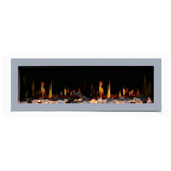 Litedeer Homes Gloria II 58" Silver Seamless Push-in Electric Fireplace