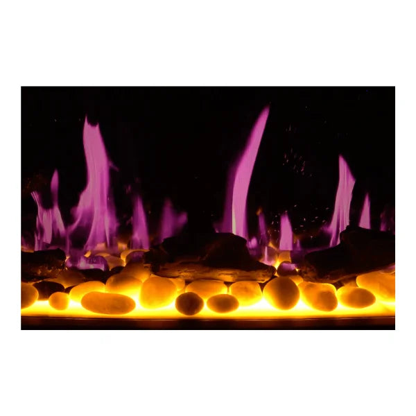 Litedeer Homes Gloria II 58" Silver Seamless Push-in Electric Fireplace