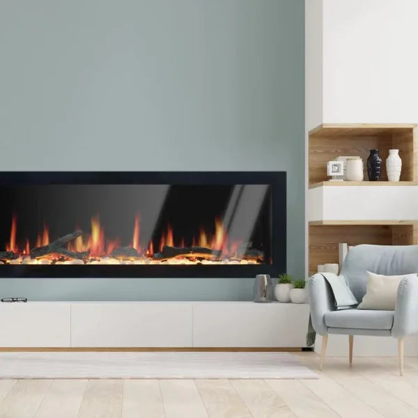 Litedeer Gloria II 68" Seamless Push-in Electric Smart Linear Vent-Free Built-In Electric Fireplace