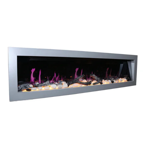 Litedeer Gloria II 68" Seamless Push-in Electric Smart Linear Vent-Free Built-In Electric Fireplace