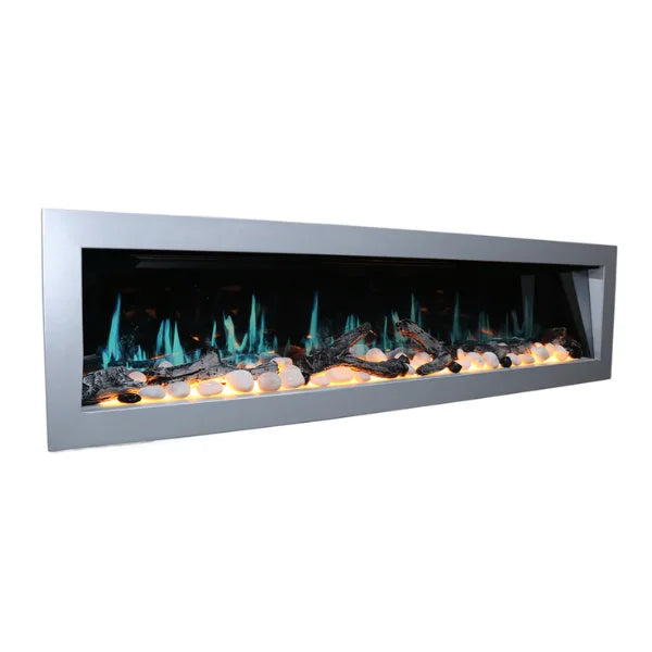Litedeer Gloria II 68" Seamless Push-in Electric Smart Linear Vent-Free Built-In Electric Fireplace