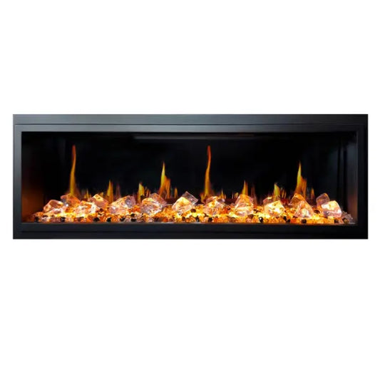 Litedeer Homes Latitude 45" Ultra Slim Built-in Electric Fireplace With Acrylic Crushed Ice Rocks