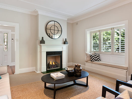 Lo-Rider 36" Circulating Clean Face Vent Free Gas Firebox with Multi-tonal Gray Traditional panels