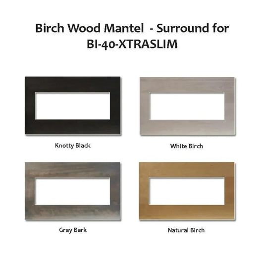 Knotty Black Birch Wooden Mantel Surround MAN-BMKB-XS40 for BI-40 Xtraslim