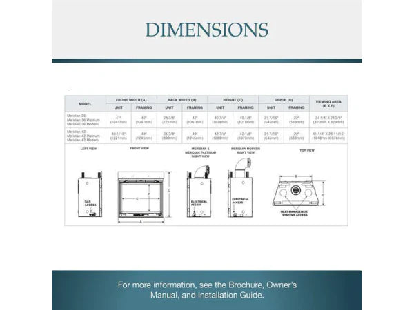 Majestic Meridian 42" Traditional Top/Rear Direct Vent Natural Gas Fireplace with IntelliFire Touch ignition System