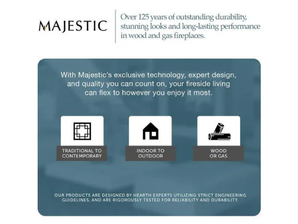 Majestic Meridian Platinum 42" Traditional Top/Rear Direct Vent Natural Gas Fireplace with IntelliFire Touch ignition System