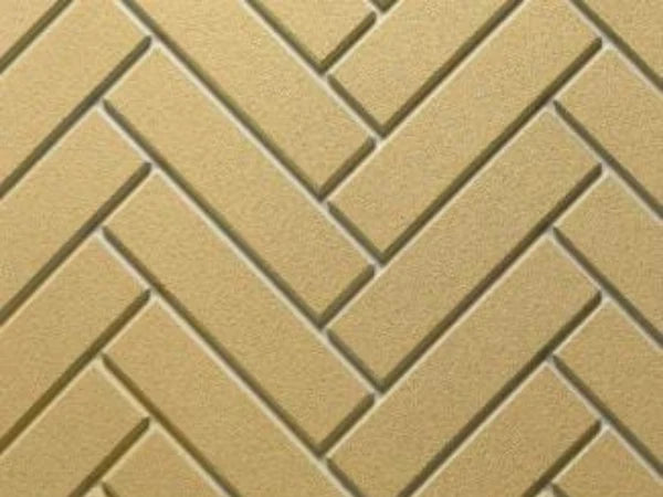 Yellow Herringbone Brick Refractory Extension for Ashland Wood Burning Fireplace