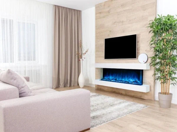 Modern Flames Weathered Walnut Studio Suite Premium Wall Mounted Cabinet for 80" Landscape Pro Multi Fireplace