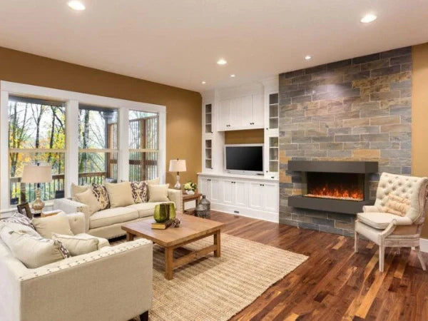 Modern Flames Weathered Walnut Studio Suite Premium Wall Mounted Cabinet for 80" Landscape Pro Multi Fireplace