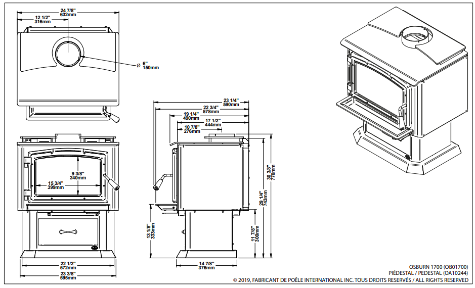 Osburn 1700 Wood Stove OB01700