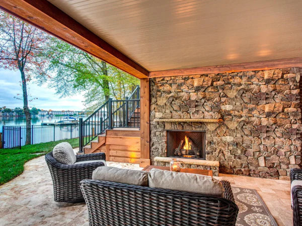 Majestic Courtyard 42" Traditional Outdoor Vent Free Natural Gas Fireplace with Traditional Stacked Concrete Refractory and IntelliFire Ignition System