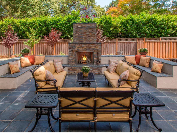 Majestic Courtyard 42" Traditional Outdoor Vent Free Natural Gas Fireplace with Traditional Stacked Concrete Refractory and IntelliFire Ignition System