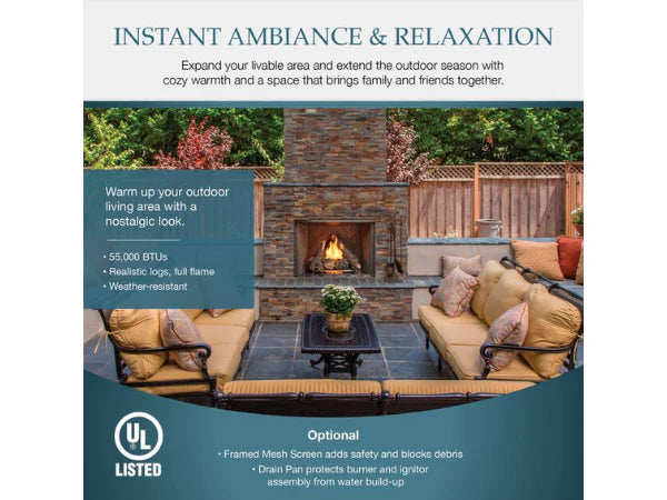 Majestic Courtyard 42" Traditional Outdoor Vent Free Natural Gas Fireplace with Traditional Stacked Concrete Refractory and IntelliFire Ignition System